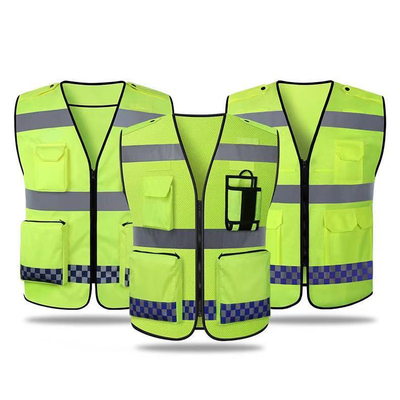 SJV03 Wholesale Polyester Safety Vest Safety Clothing Custom High Visibility Reflective Running Work Vest