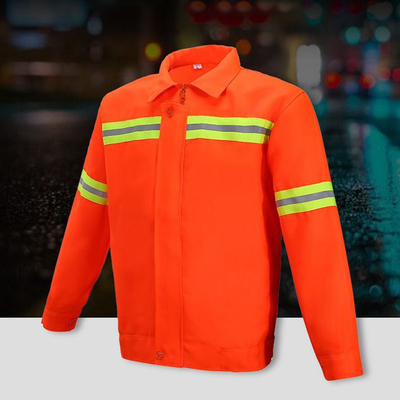 SJV08 Wholesale Polyester Safety Vest High Visibility Safety Custom Logo Work Orange Reflective Clothing