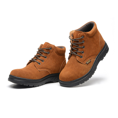 SJH09 Working Safety Shoes Leather Lace Breathable Anti-smash and Anti-puncture Safety Shoes