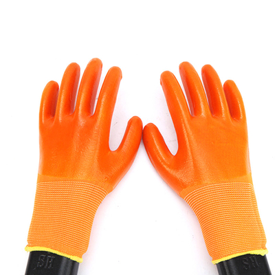 SJS003 Wholesale Garden Work Gloves Mechanic PVC Coated Working Safety Gloves