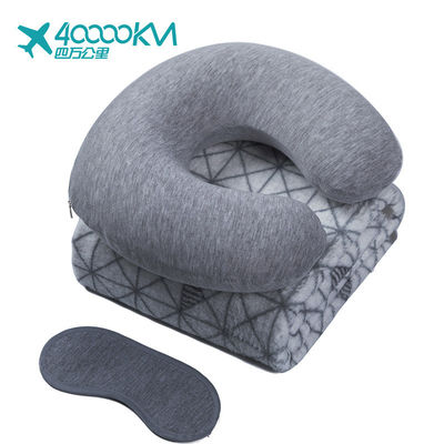Wholesale Inflatable Travel Pillow Travel U shape memory foam Neck pillow 3-in-1 travel pillow set